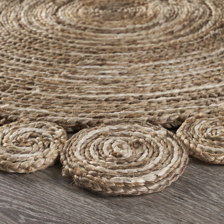 6' Bleached and Natural Spiral Boutique Jute Rug