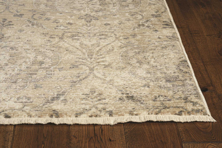 7' Round Beige Shells and Corals Indoor Area Rug