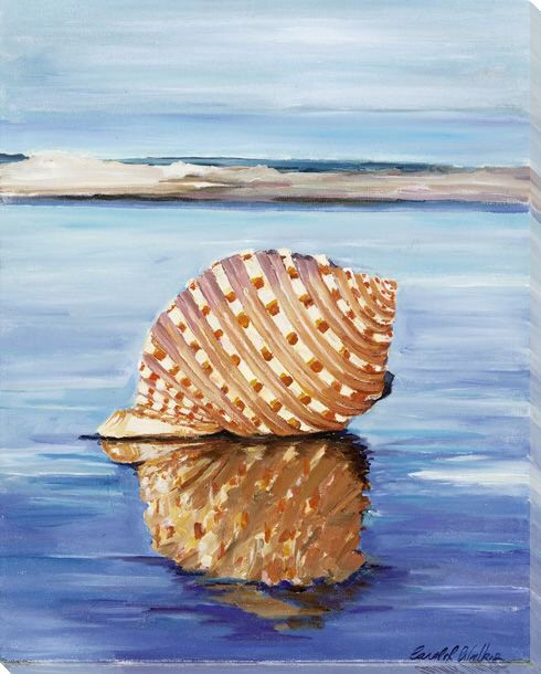 Beach Shell Wrapped Canvas Giclee Print Wall Art
