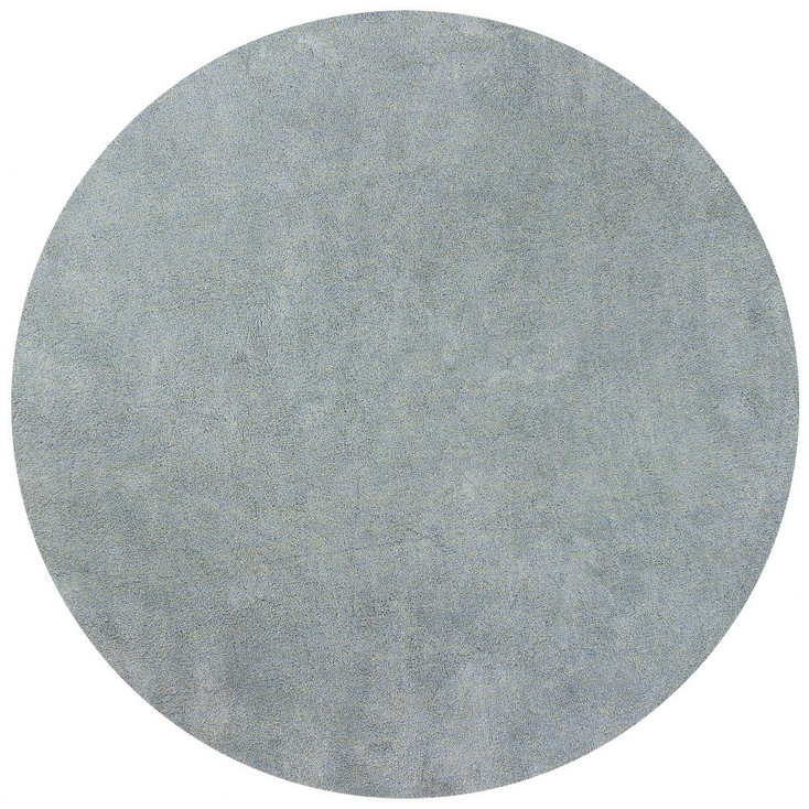 8' Round Polyester Blue Heather Area Rug