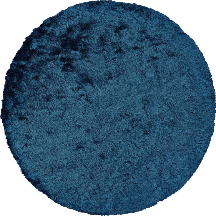 8' Blue and Green Round Shag Tufted Handmade Area Rug