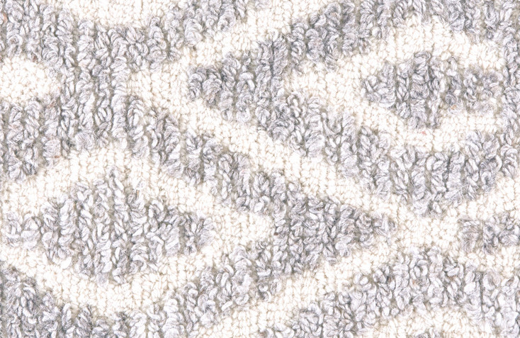 8' Gray and White Round Wool Abstract Tufted Handmade Area Rug