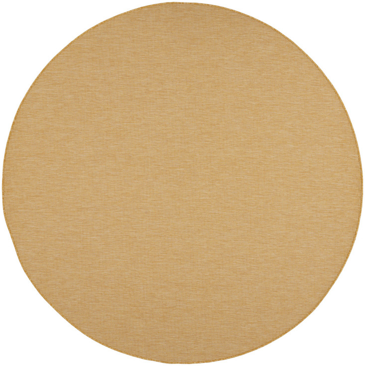 8' Yellow Round Power Loom Area Rug