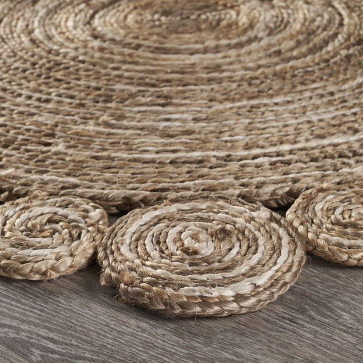 8' Round Natural Coiled Area Rug