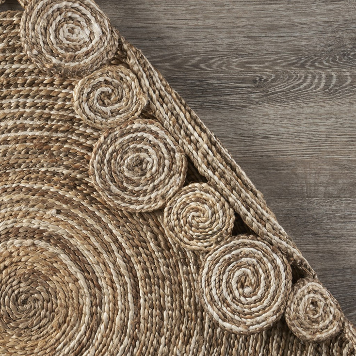 8' Round Natural Coiled Area Rug