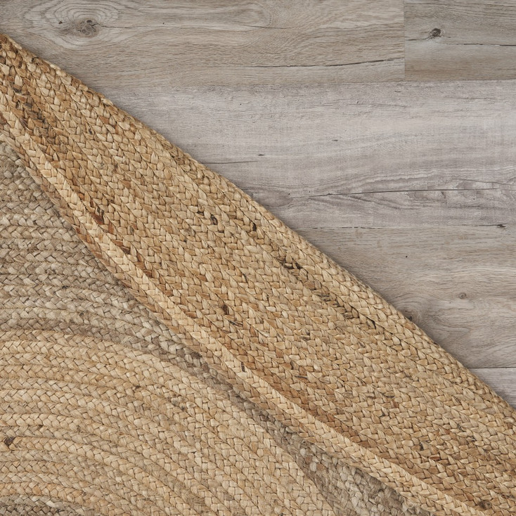 8' Two Toned Natural Jute Area Rug