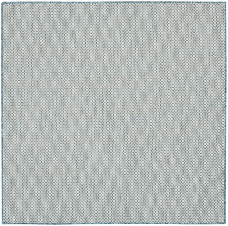 5' Blue Square Geometric Power Loom Area Rug