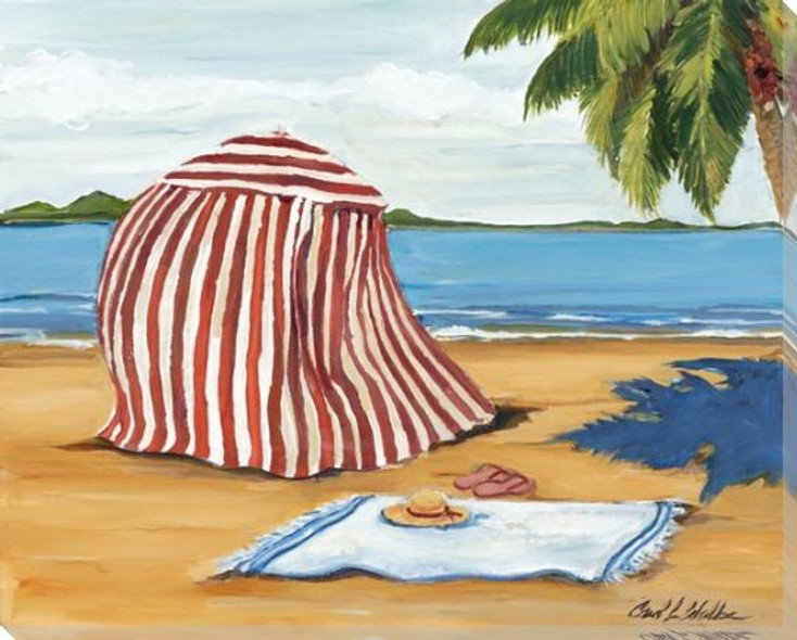 Beach Cabana Wrapped Canvas Giclee Art Print Wall Art