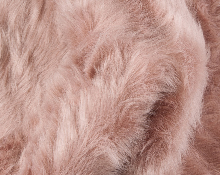 6' x 6' Dusty Rose Faux Fur Washable Non Skid Area Rug