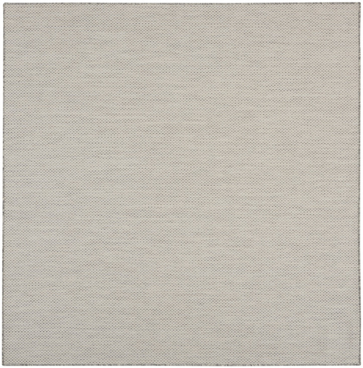 8' Silver Square Geometric Power Loom Area Rug
