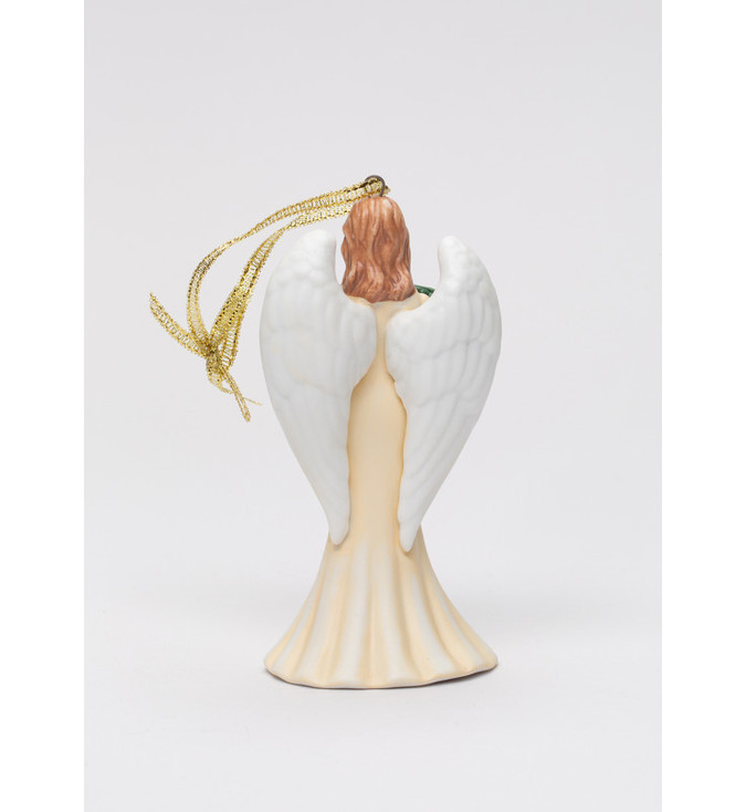 Angel with Wreath Christmas Tree Ornaments, Set of 4