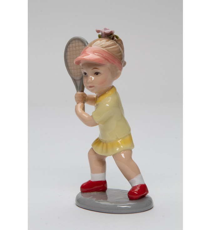 Girl Tennis Player Porcelain Figurine Sculpture