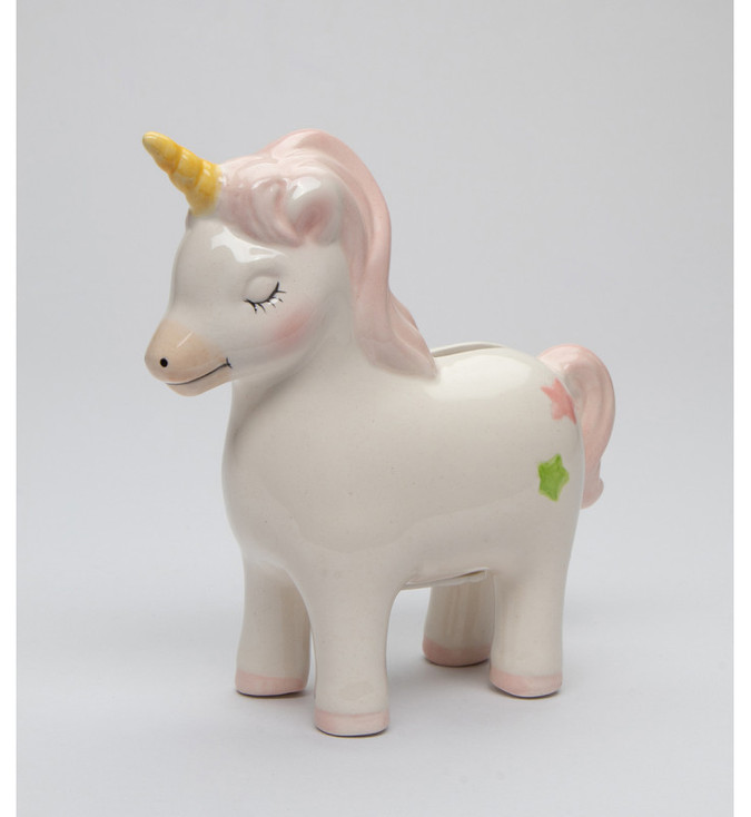 Pink Unicorn Porcelain Money Bank