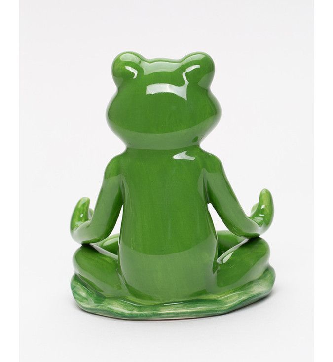 Meditating Frog Porcelain Tea Light Candle Holder
