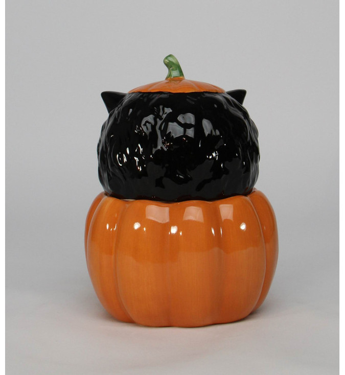 Halloween Owl Pumpkin Porcelain Candy Box with Lid