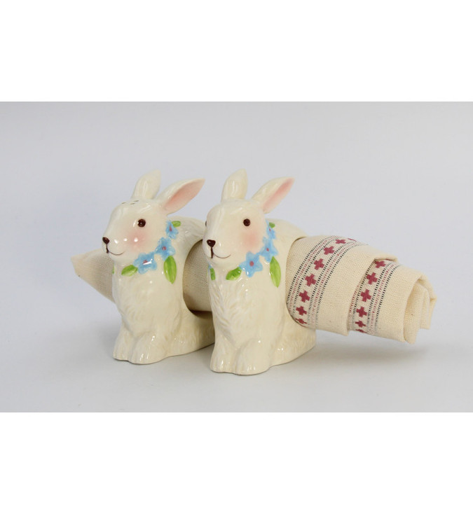 Bunny Porcelain Napkin Rings, Set of 2