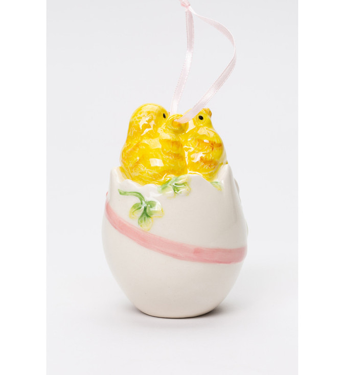 Easter Egg with Chicks Christmas Tree Ornaments, Set of 2