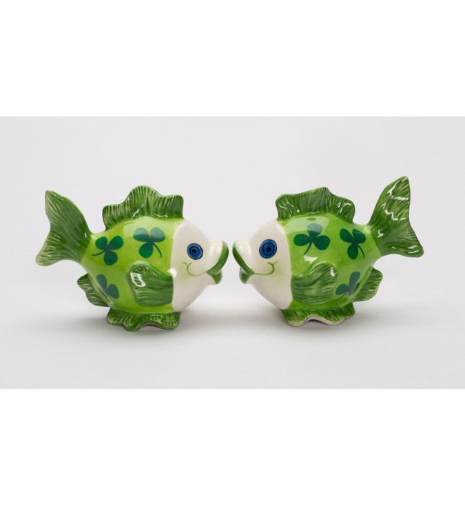 St. Patrick Very Fishy Porcelain Salt and Pepper Shakers, Set of 4