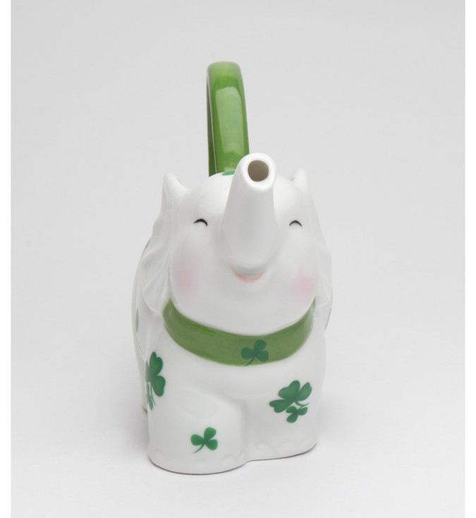 Elephant with Shamrock Pattern Porcelain Teapot