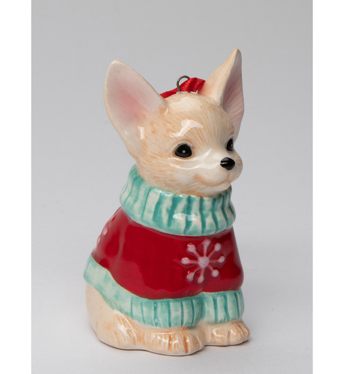 Chihuahua Dog Christmas Tree Ornaments, Set of 2