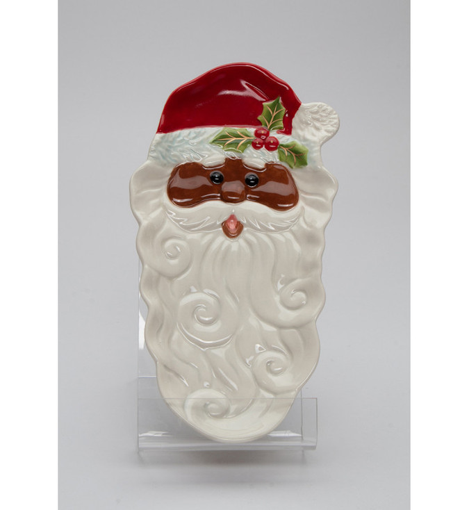 African American Santa Porcelain Candy Dish