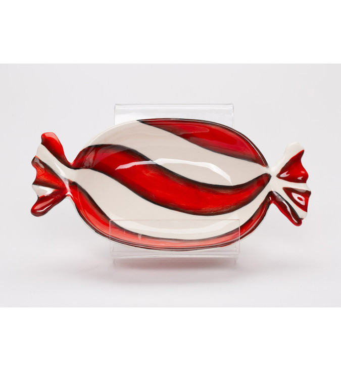 Peppermint Candy Ceramic Candy Dishes, Set of 2