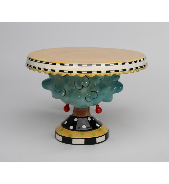 Dollymama African American Blue Hair Lady Cake Stand