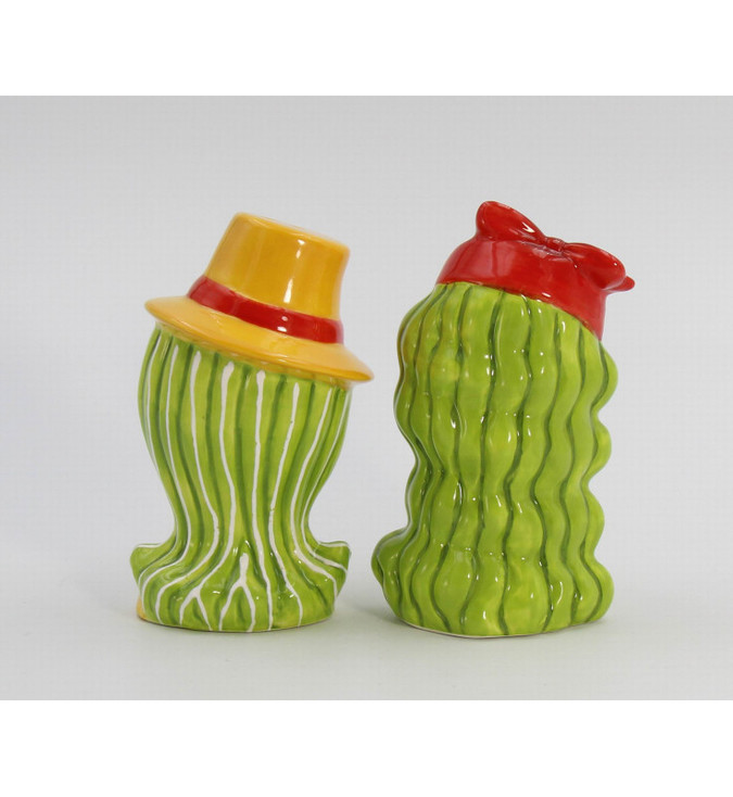 Dollymama African American Red Hat and Yellow Hat Lady Porcelain Salt and Pepper Shakers, Set of 4