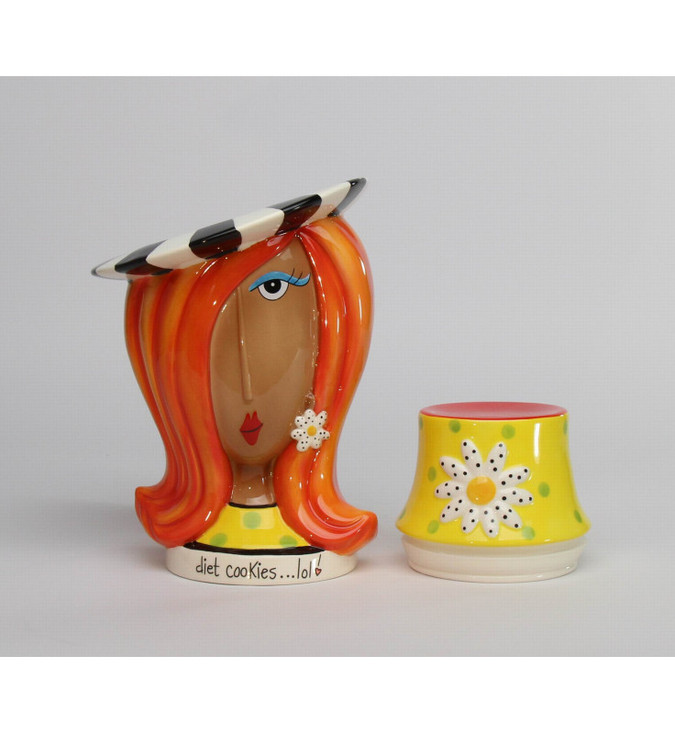 Dollymama African American Daisy Lady Ceramic Cookie Jar