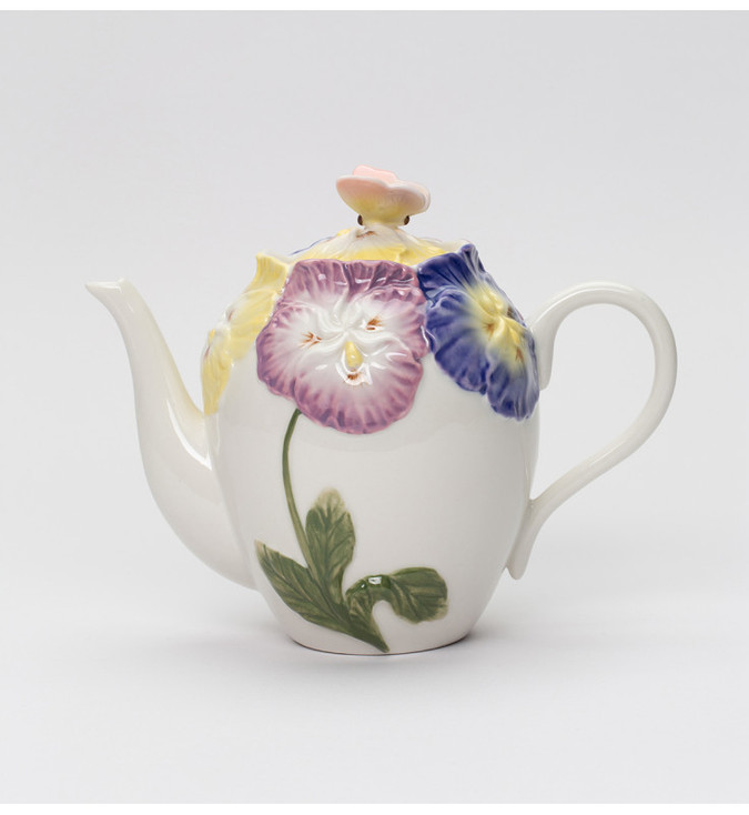 Pansy Porcelain Teapot