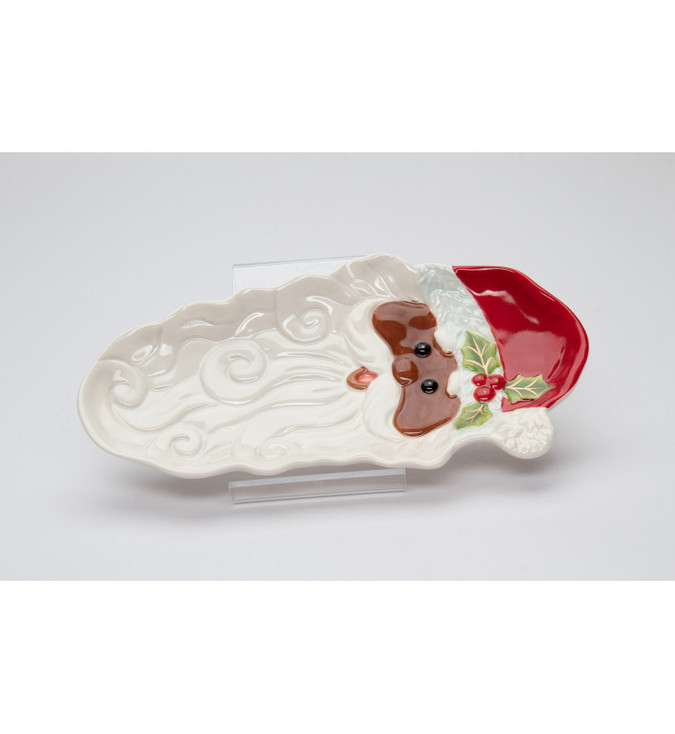 African American Santa Porcelain Candy Dishes, Set of 2