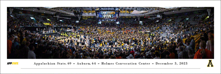 Appalachian State Mountaineers Basketball Storm the Court Panoramic Art Print