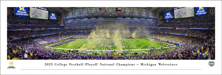 Michigan Wolverines 2023 College Football Champions Panoramic Art Print