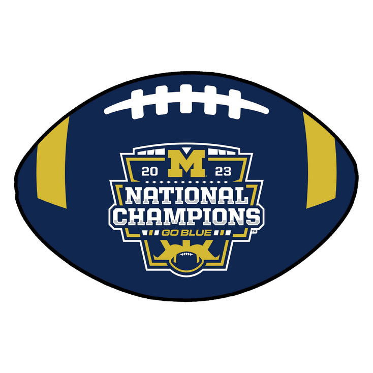 20.5" x 32.5" Michigan Wolverines 2023 National Champions Football Shape Mat