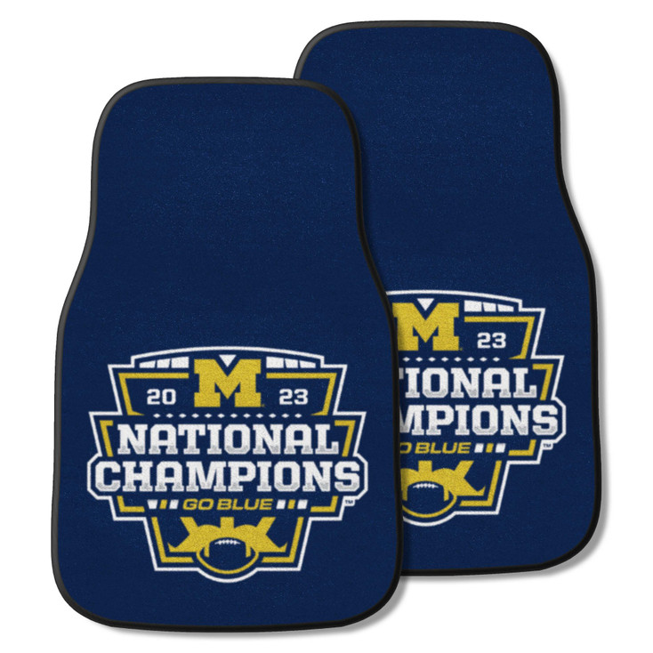 Michigan Wolverines 2023 National Champions Carpet Car Mat, Set of 2