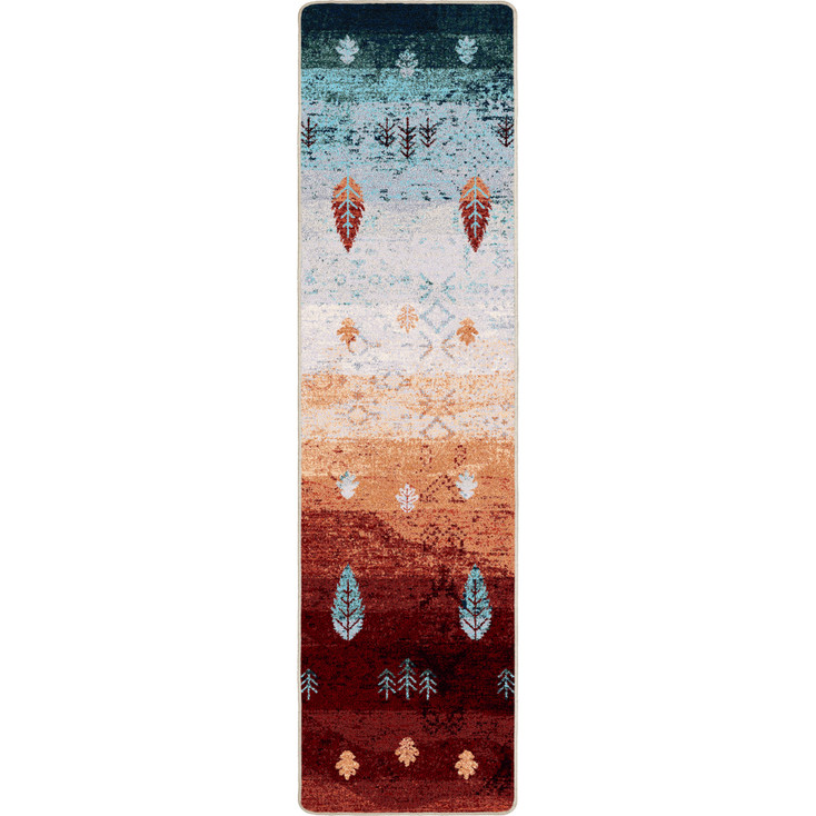 2' x 8' Brushfire Autumnscape Rectangle Runner Nylon Area Rug