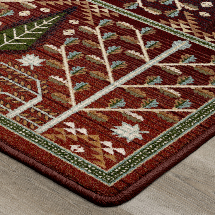 4' x 5' Flourish Forest Garnet Rectangle Nylon Area Rug