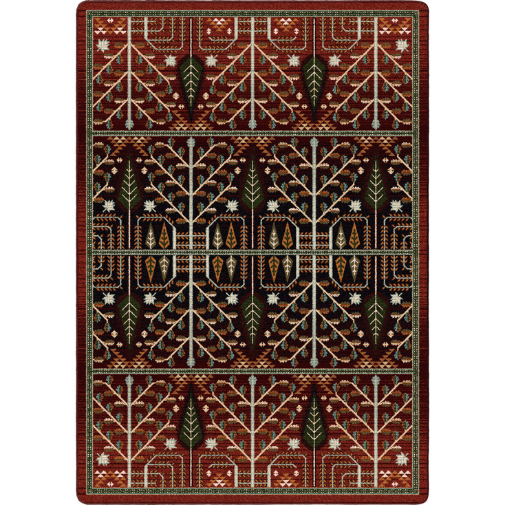 3' x 4' Flourish Forest Garnet Rectangle Scatter Nylon Area Rug