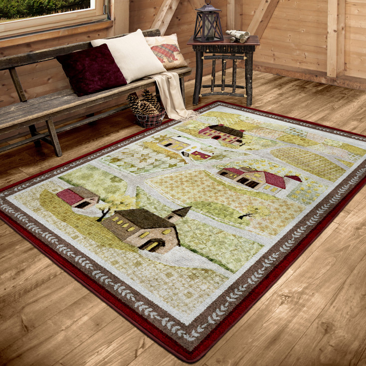 3' x 4' Summer Fields Quilt Rectangle Scatter Nylon Area Rug