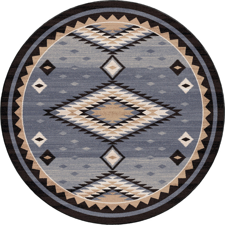 8' Interwoven Old Wools Round Nylon Area Rug