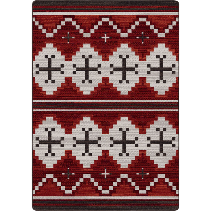 4' x 5' Pathways Red Rectangle Nylon Area Rug