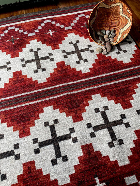 5' x 8' Pathways Red Rectangle Nylon Area Rug