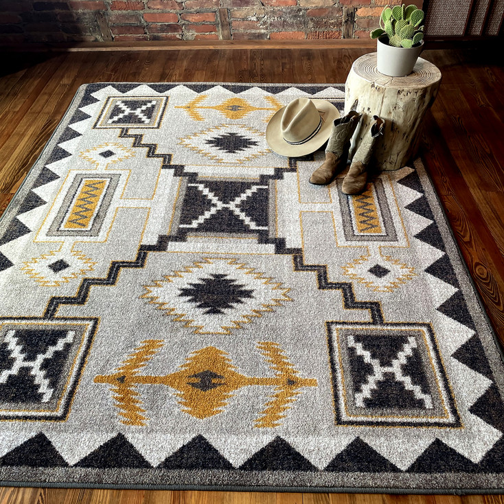 3' x 4' Rain Giver Obsidian Rectangle Scatter Nylon Area Rug
