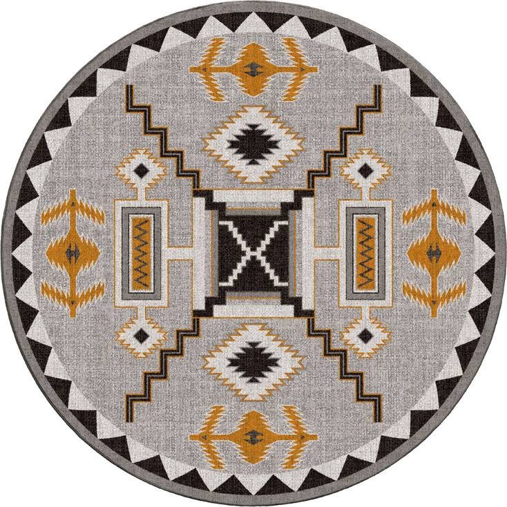 8' Rain Giver Obsidian Round Nylon Area Rug