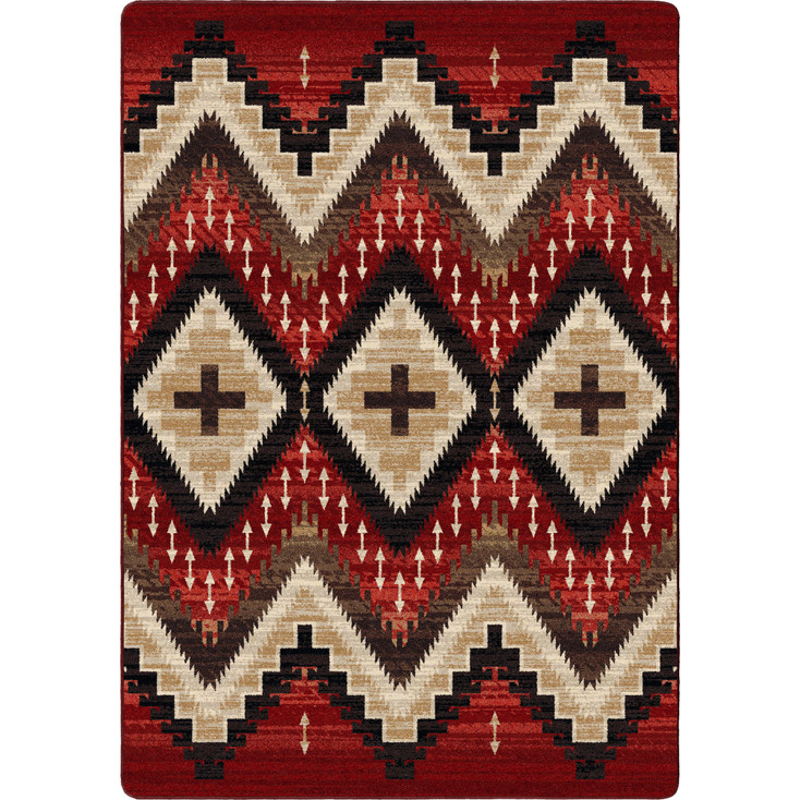 5' x 8' Seeker Fire Brick Rectangle Nylon Area Rug
