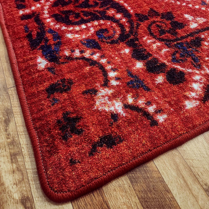 4' x 5' Kerchief Rodeo Red Rectangle Nylon Area Rug