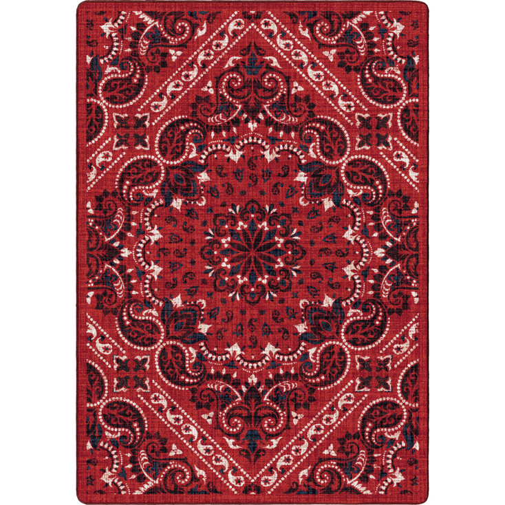 3' x 4' Kerchief Rodeo Red Rectangle Scatter Nylon Area Rug