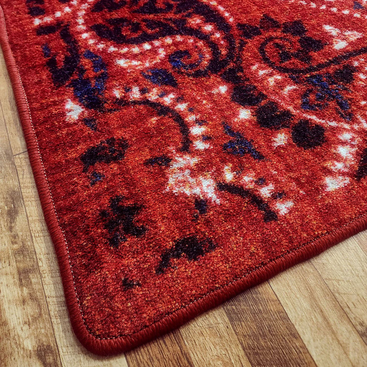 3' x 4' Kerchief Rodeo Red Rectangle Scatter Nylon Area Rug