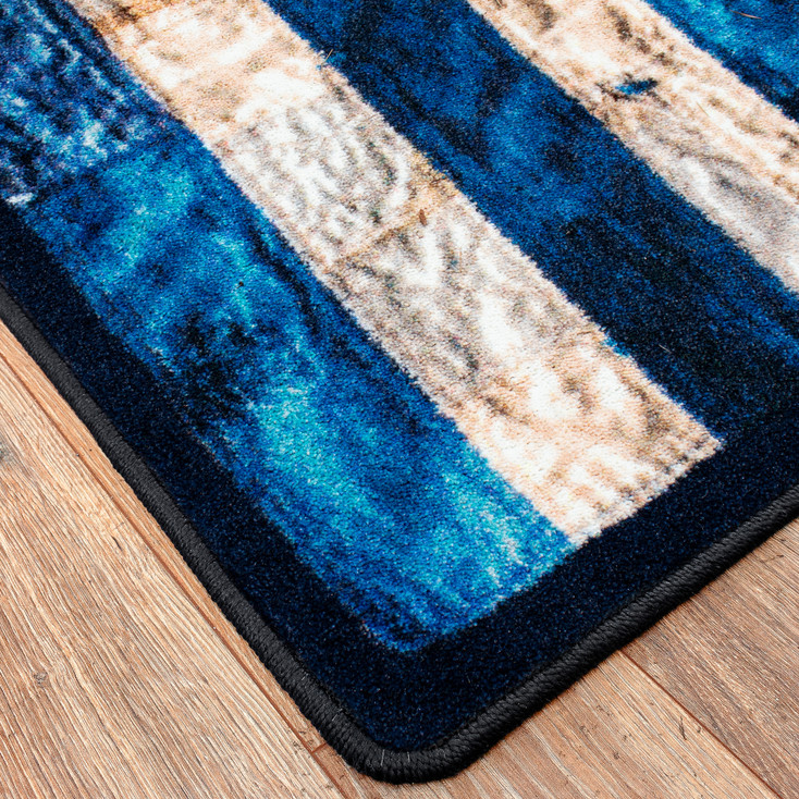 4' x 5' Blue Jean Anchor Flag Rectangle Nylon Area Rug