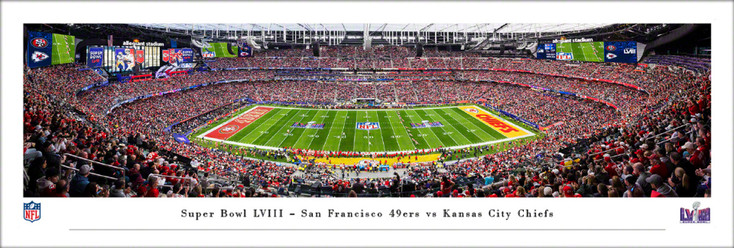 Super Bowl LVIII - San Francisco 49ers vs Kansas City Chiefs Panoramic Art Print